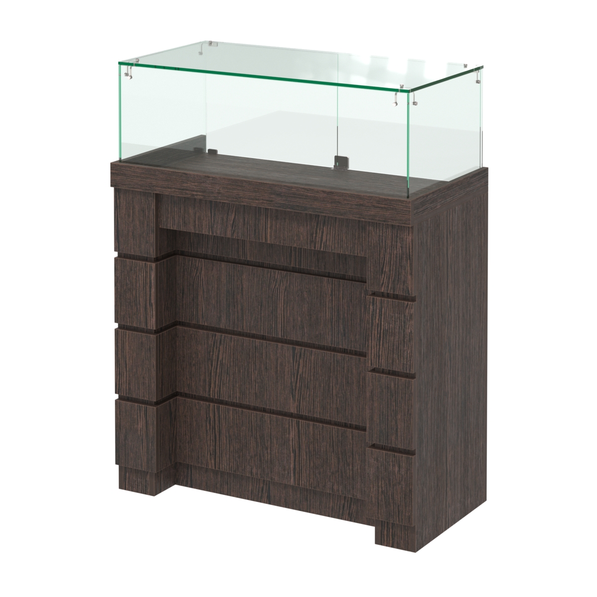Торговый прилавок с утопленным фасадом и широкими ящиками №УФ-4-900 Дуб Венге