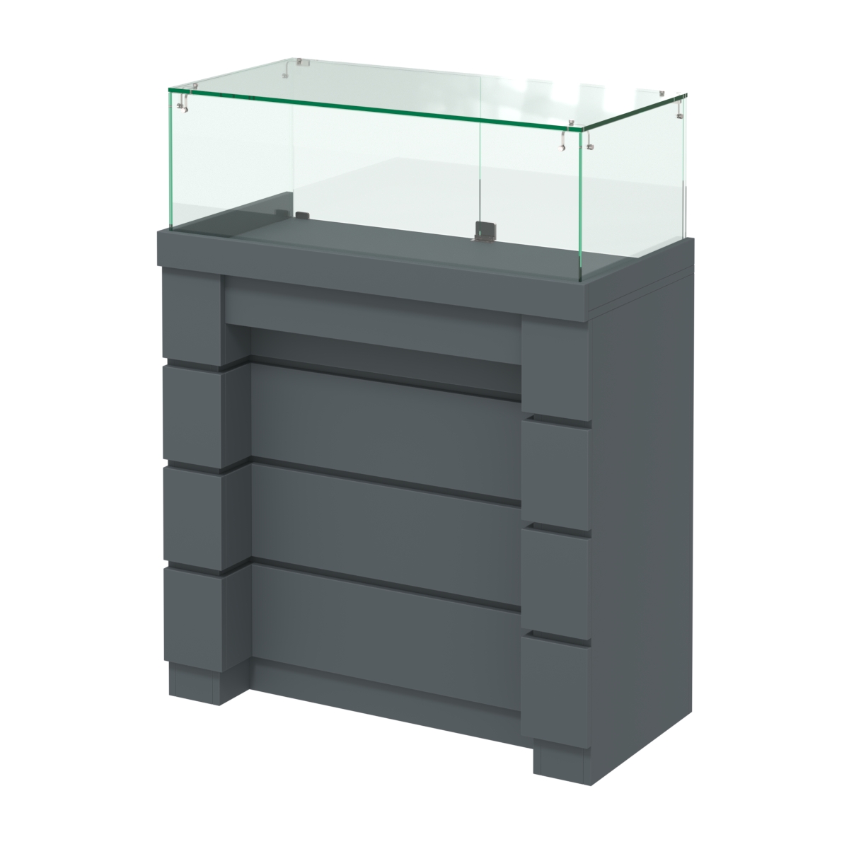 Торговый прилавок с утопленным фасадом и широкими ящиками №УФ-4-900 Темно-Серый