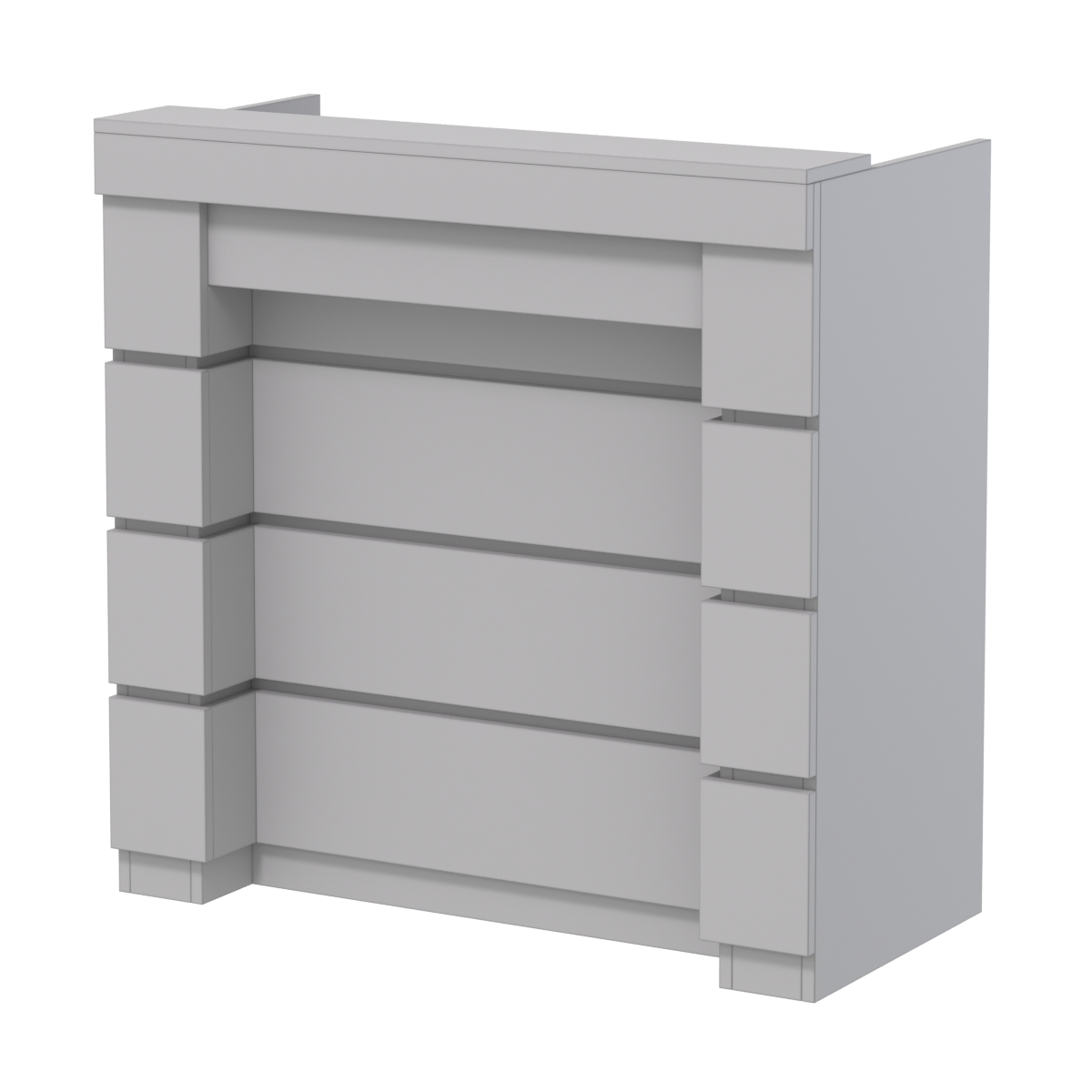 Торговый кассовый прилавок выкатной с утопленным фасадом №УФК-1-1 Серый