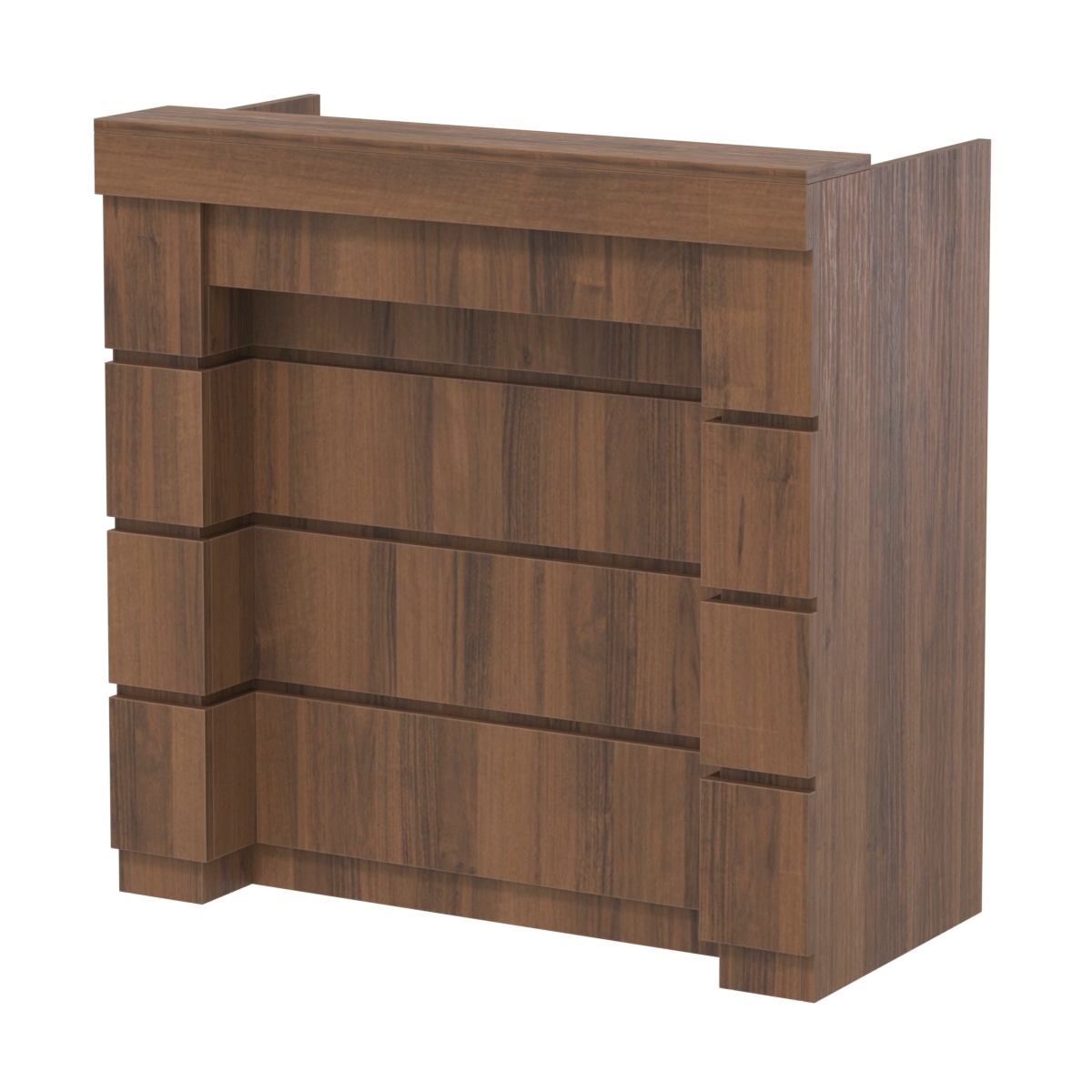 Торговый кассовый прилавок выкатной с утопленным фасадом №УФК-1-1 Орех