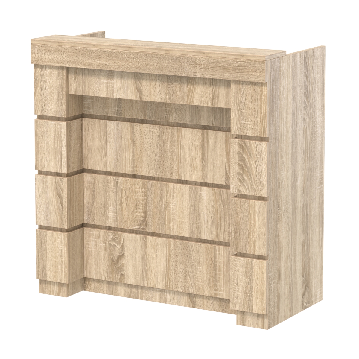 Торговый кассовый прилавок выкатной с утопленным фасадом №УФК-1-1 Дуб сонома