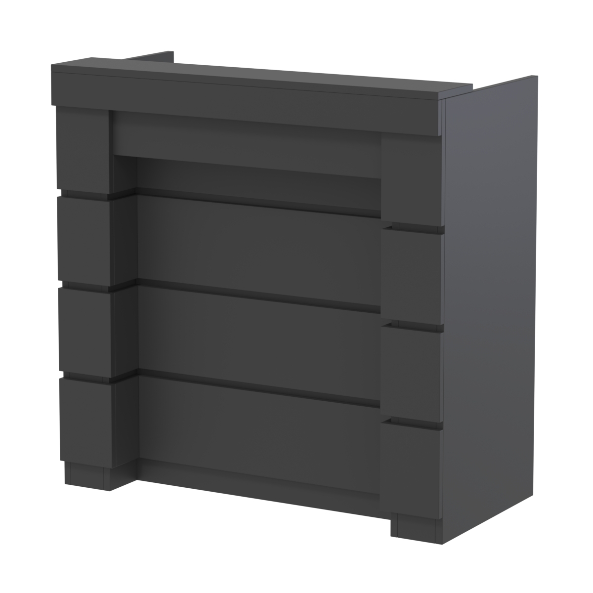 Торговый кассовый прилавок выкатной с утопленным фасадом №УФК-1-1 Черный