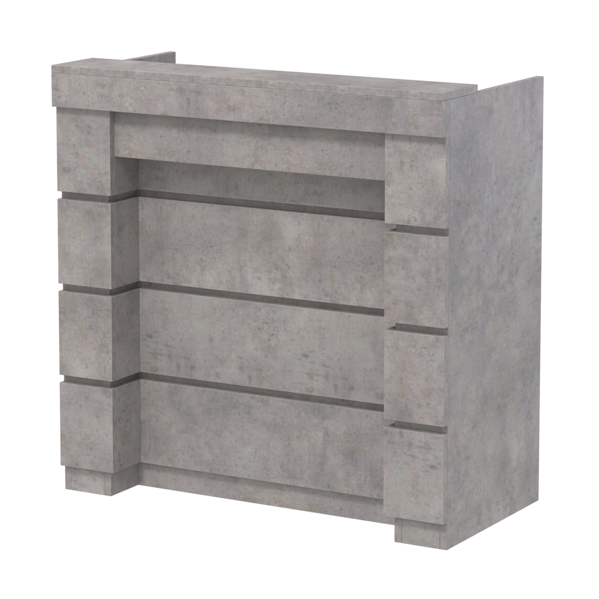 Торговый кассовый прилавок выкатной с утопленным фасадом №УФК-1-1 Бетон Чикаго светло-серый F186 ST9