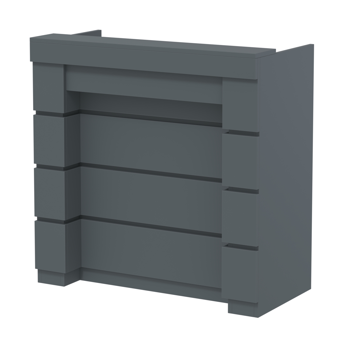 Торговый кассовый прилавок выкатной с утопленным фасадом №УФК-1-1 Темно-Серый