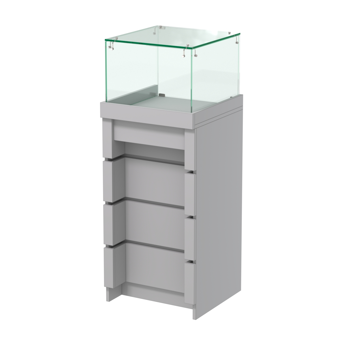 Торговый прилавок квадратный с утопленным фасадом №УФ-3-450 Серый