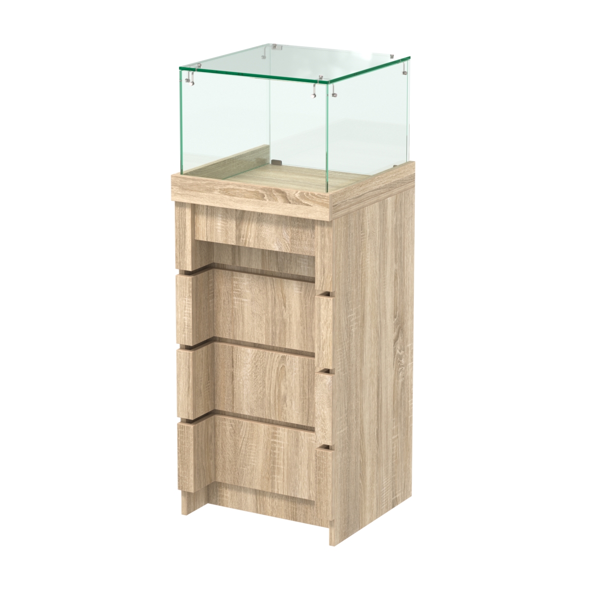 Торговый прилавок квадратный с утопленным фасадом №УФ-3-450 Дуб сонома