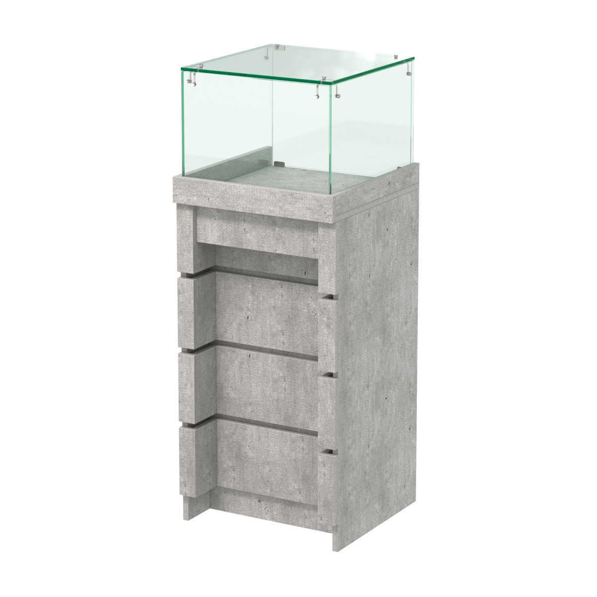 Торговый прилавок квадратный с утопленным фасадом №УФ-3-450 Метрополитан Грей