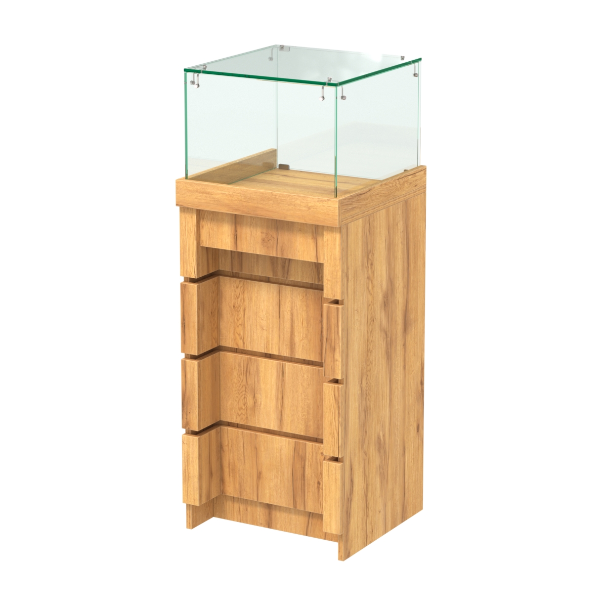 Торговый прилавок узкий с утопленным фасадом №УФ-4-450 Дуб Золотистый