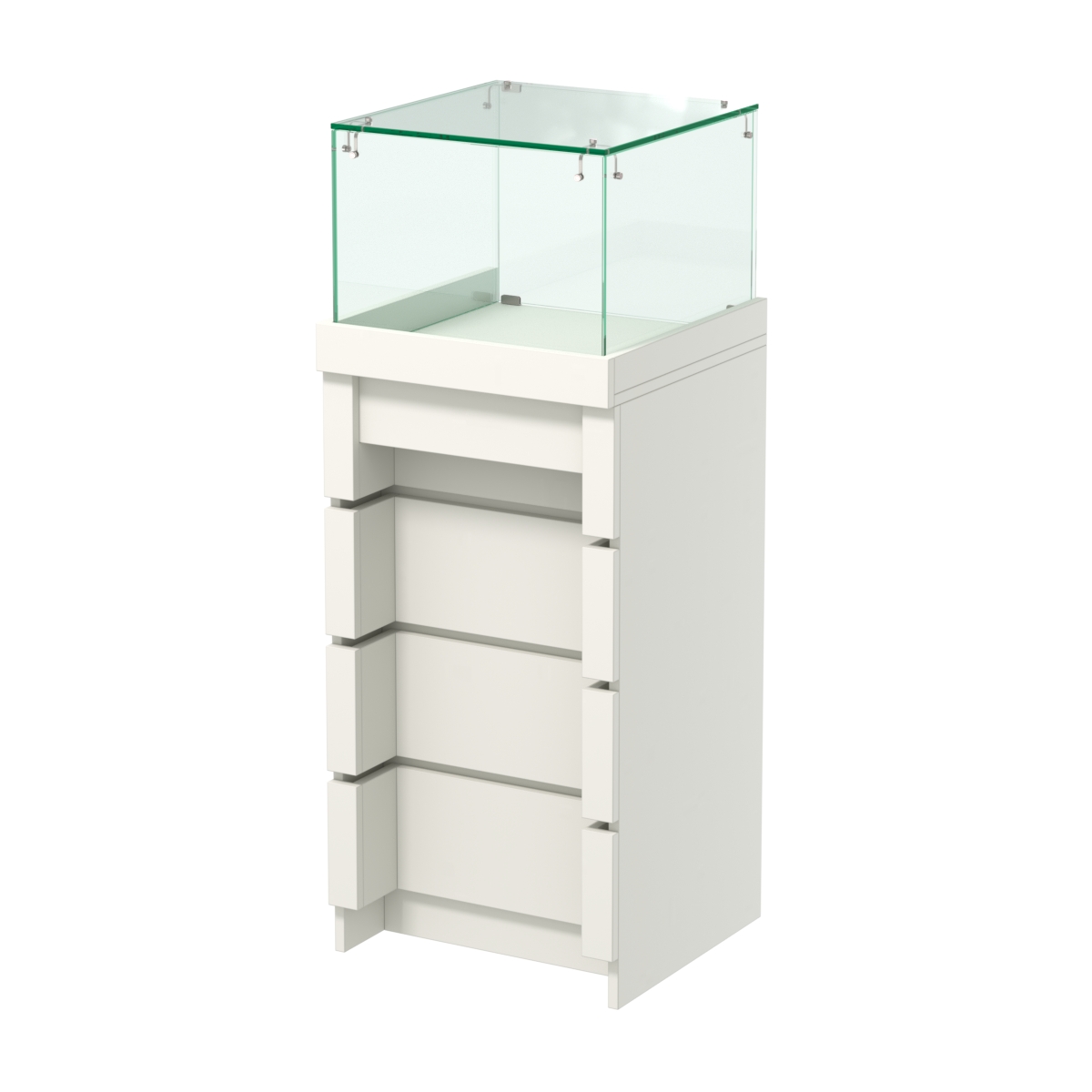 Торговый прилавок узкий с утопленным фасадом №УФ-4-450 Белый