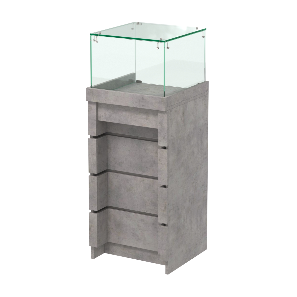 Торговый прилавок узкий с утопленным фасадом №УФ-4-450 Бетон Чикаго светло-серый F186 ST9