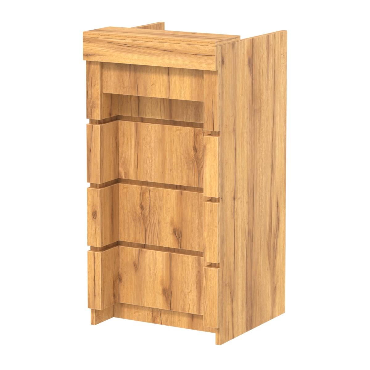 Торговый кассовый прилавок на колесах с утопленным фасадом №УФК-2-1 Дуб Золотистый