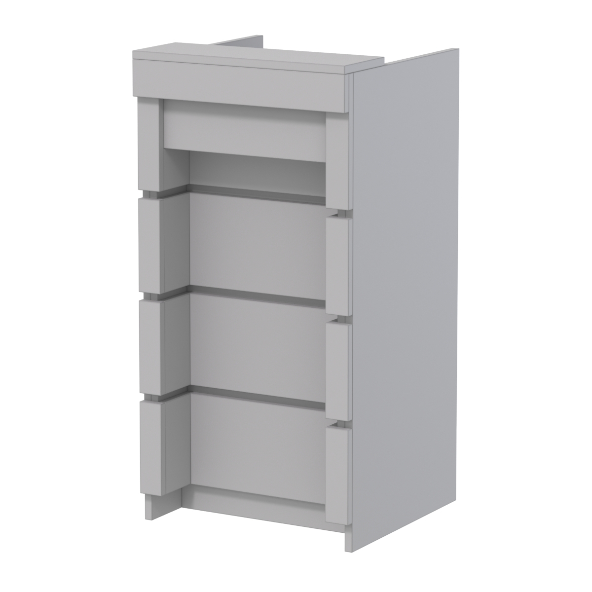 Торговый кассовый прилавок на колесах с утопленным фасадом №УФК-2-1 Серый