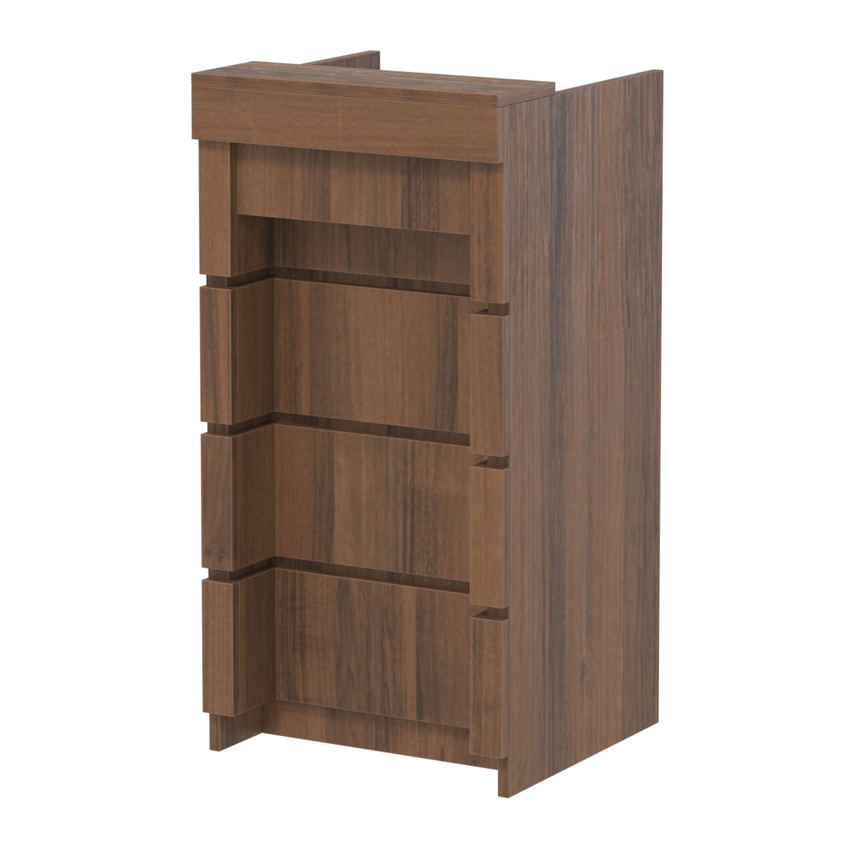 Торговый кассовый прилавок на колесах с утопленным фасадом №УФК-2-1 Орех