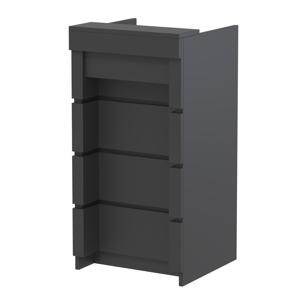 Торговый кассовый прилавок на колесах с утопленным фасадом №УФК-2-1 Черный