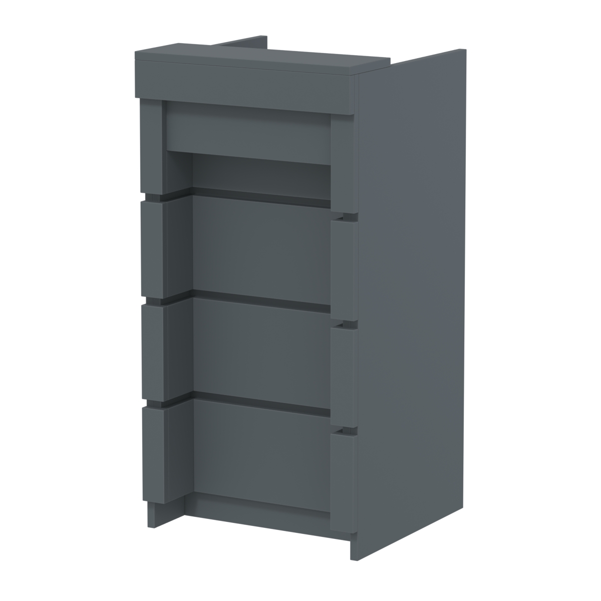 Торговый кассовый прилавок на колесах с утопленным фасадом №УФК-2-1 Темно-Серый