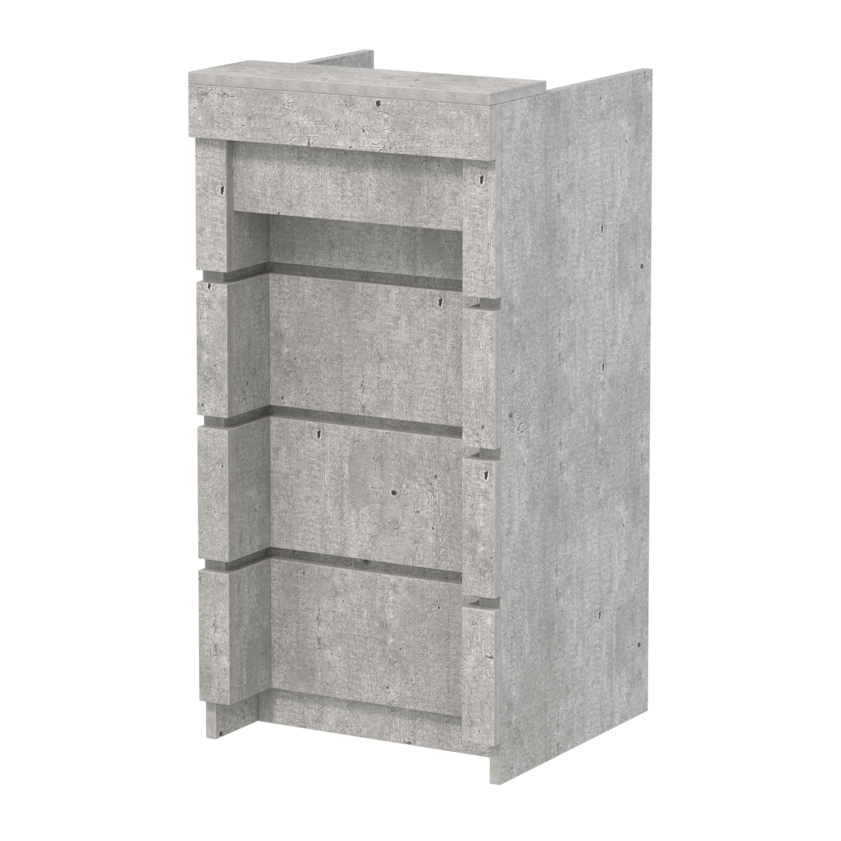 Торговый кассовый прилавок на колесах с утопленным фасадом №УФК-2-1 Метрополитан Грей