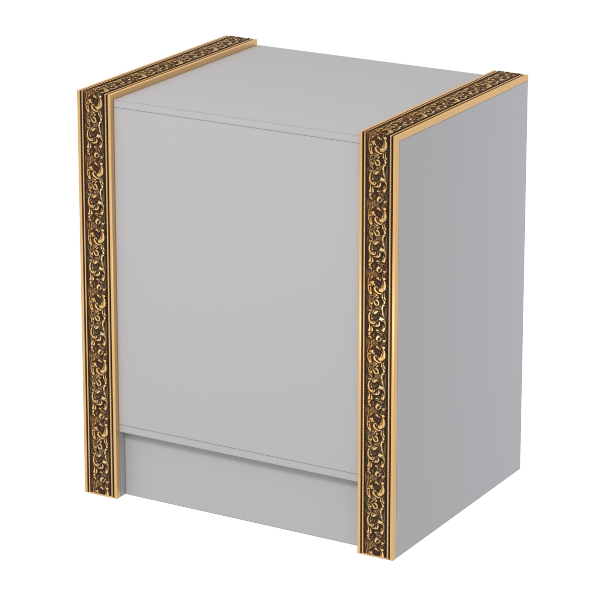 Недорогой прилавок полностью глухой с декоративными молдингами №ПДМ-5-600 Серый