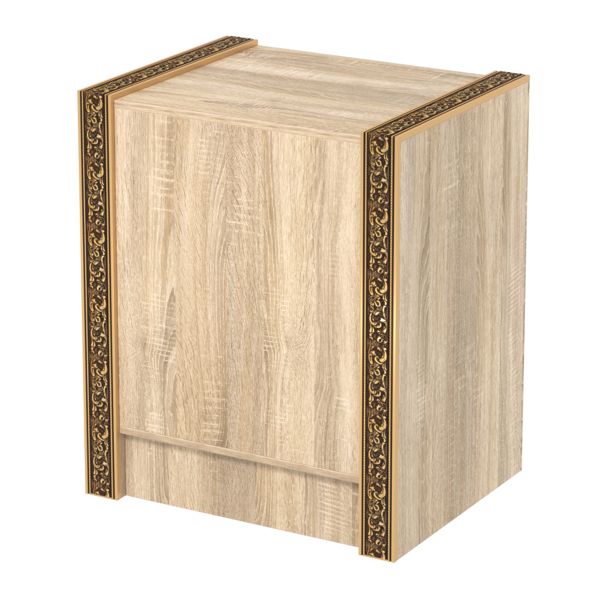 Недорогой прилавок полностью глухой с декоративными молдингами №ПДМ-5-600 Дуб сонома