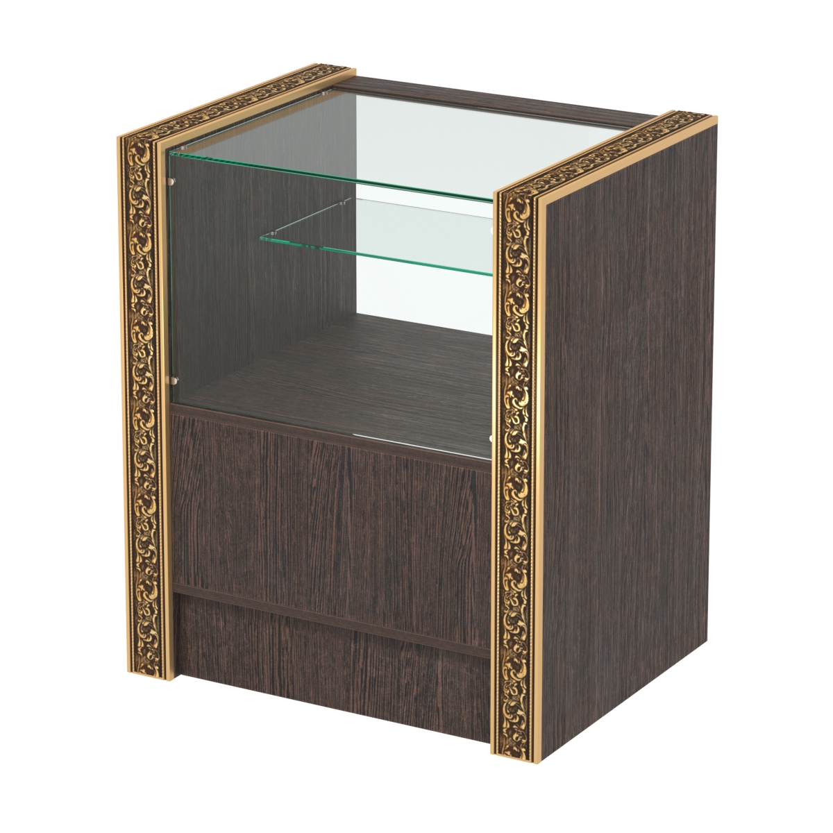 Недорогой прилавок малый с декоративными молдингами №ПДМ-3-600 Дуб Венге