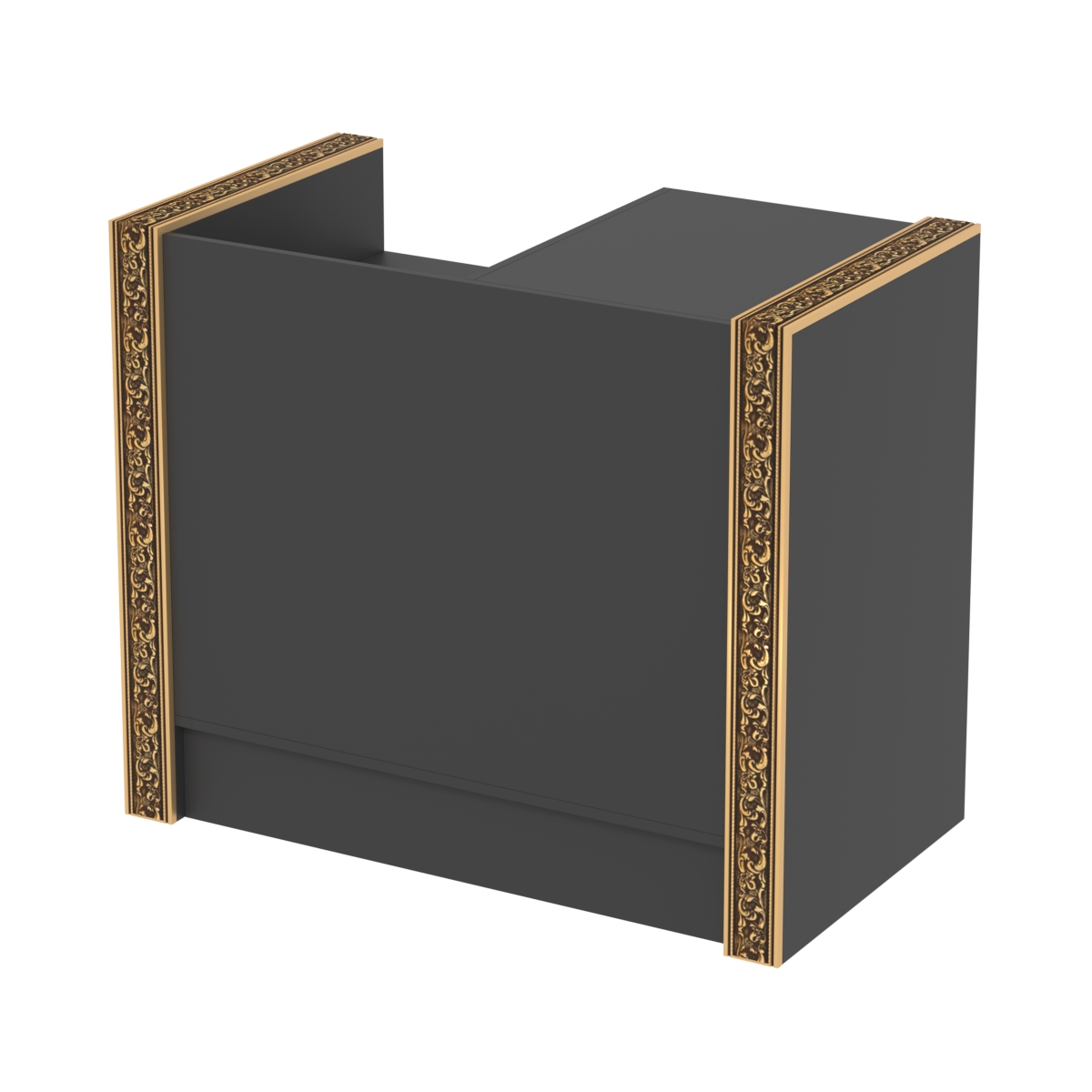 Недорогой кассовый прилавок с ящиками и декоративными молдингами №ПДМ-К2 Черный