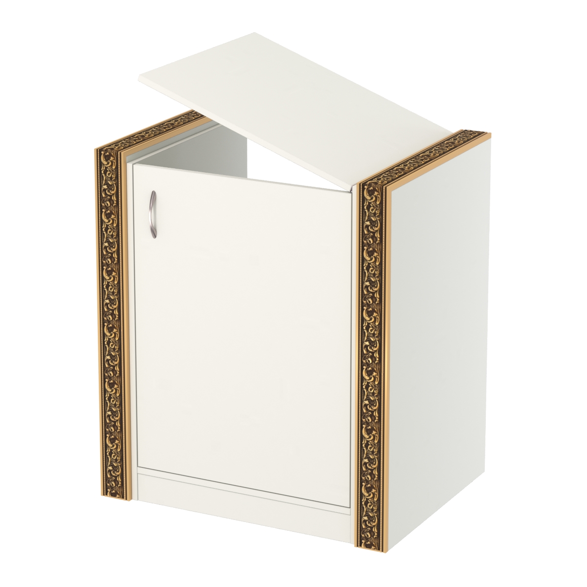 Недорогой прилавок-проход с декоративными молдингами №ПДМ-ПР-600 Белый