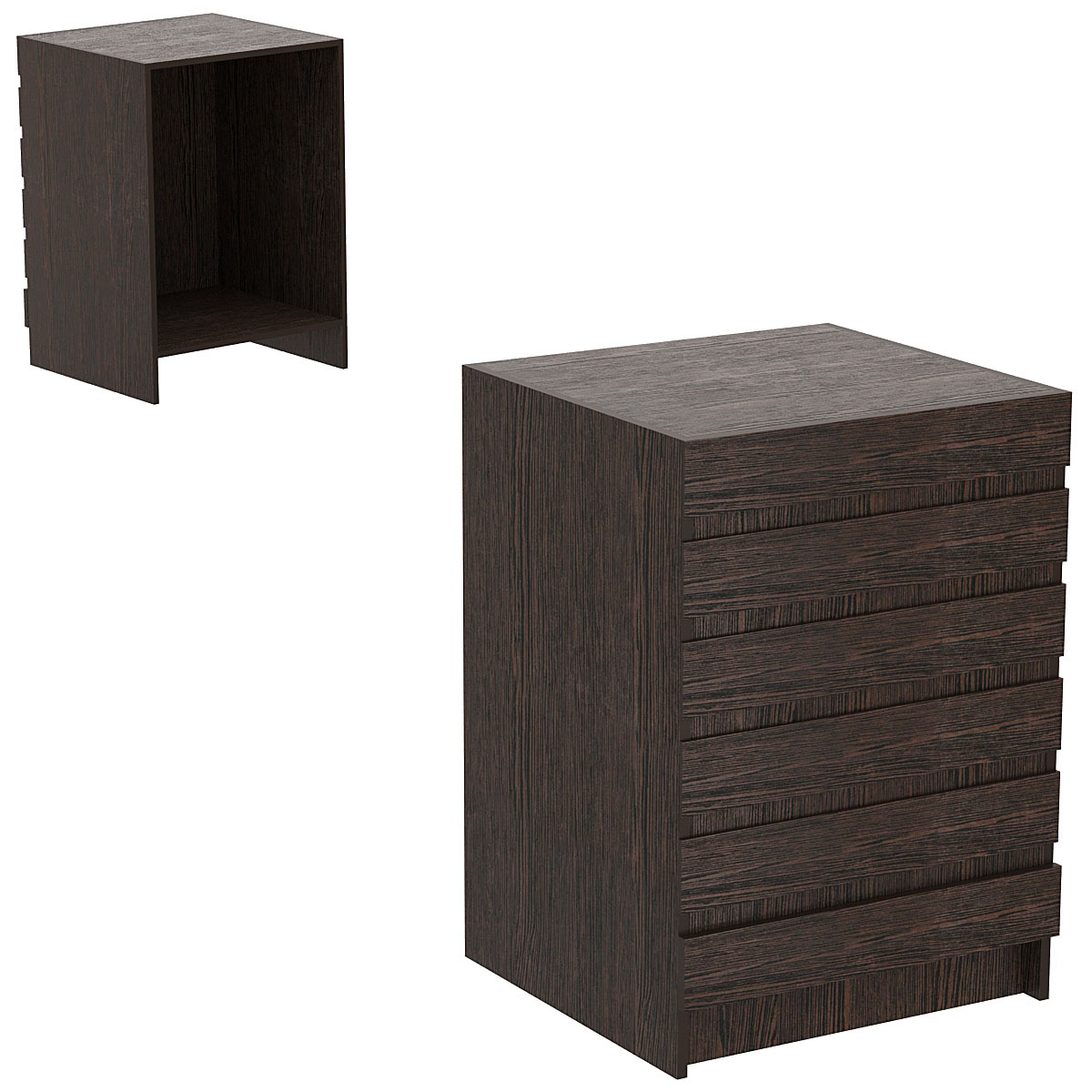 Торговый стол-прилавок с горизонтальными панелями №5Э Дуб Венге