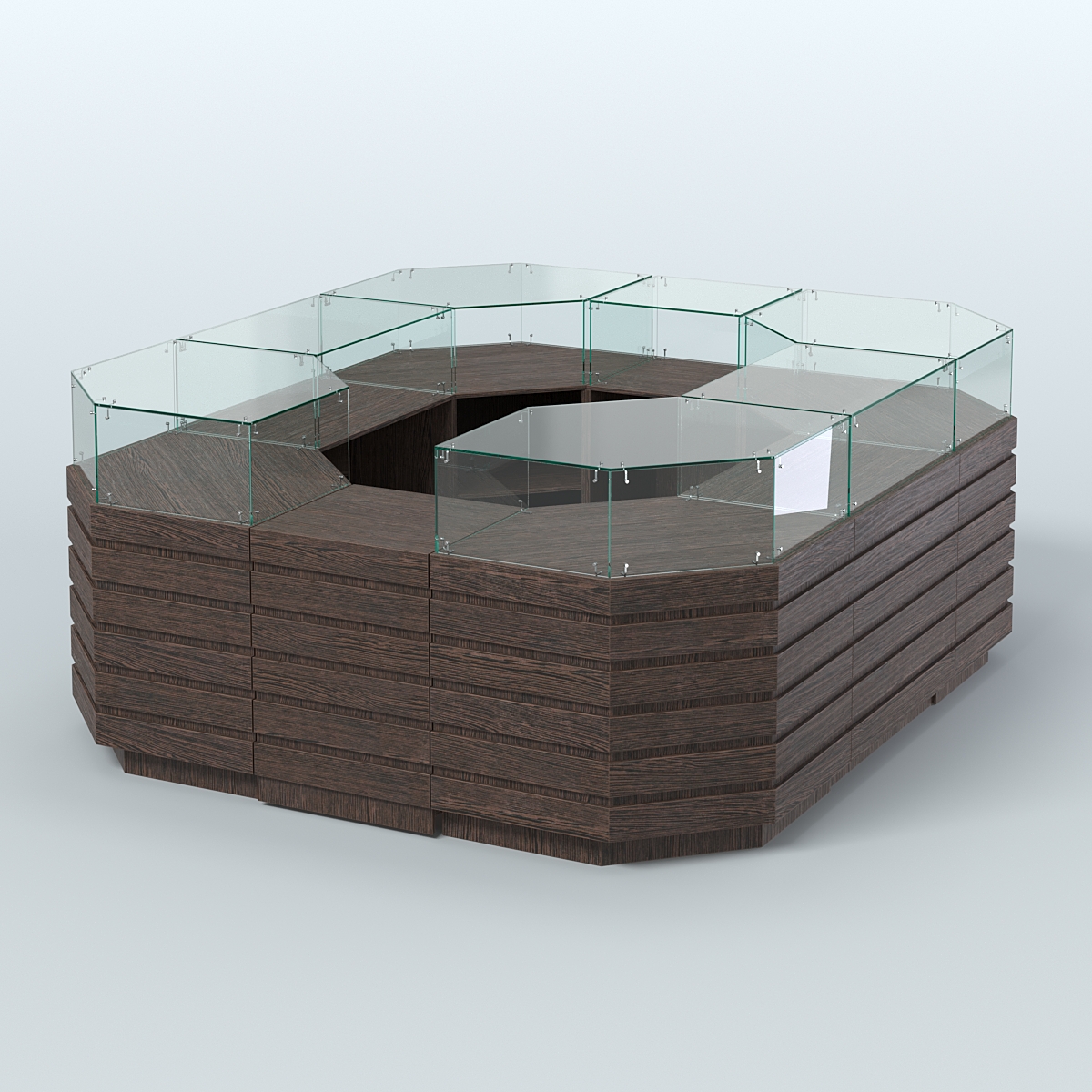 Торговый островок с декоративными накладками №1 равносторонний (6,48 кв.м) Дуб Венге