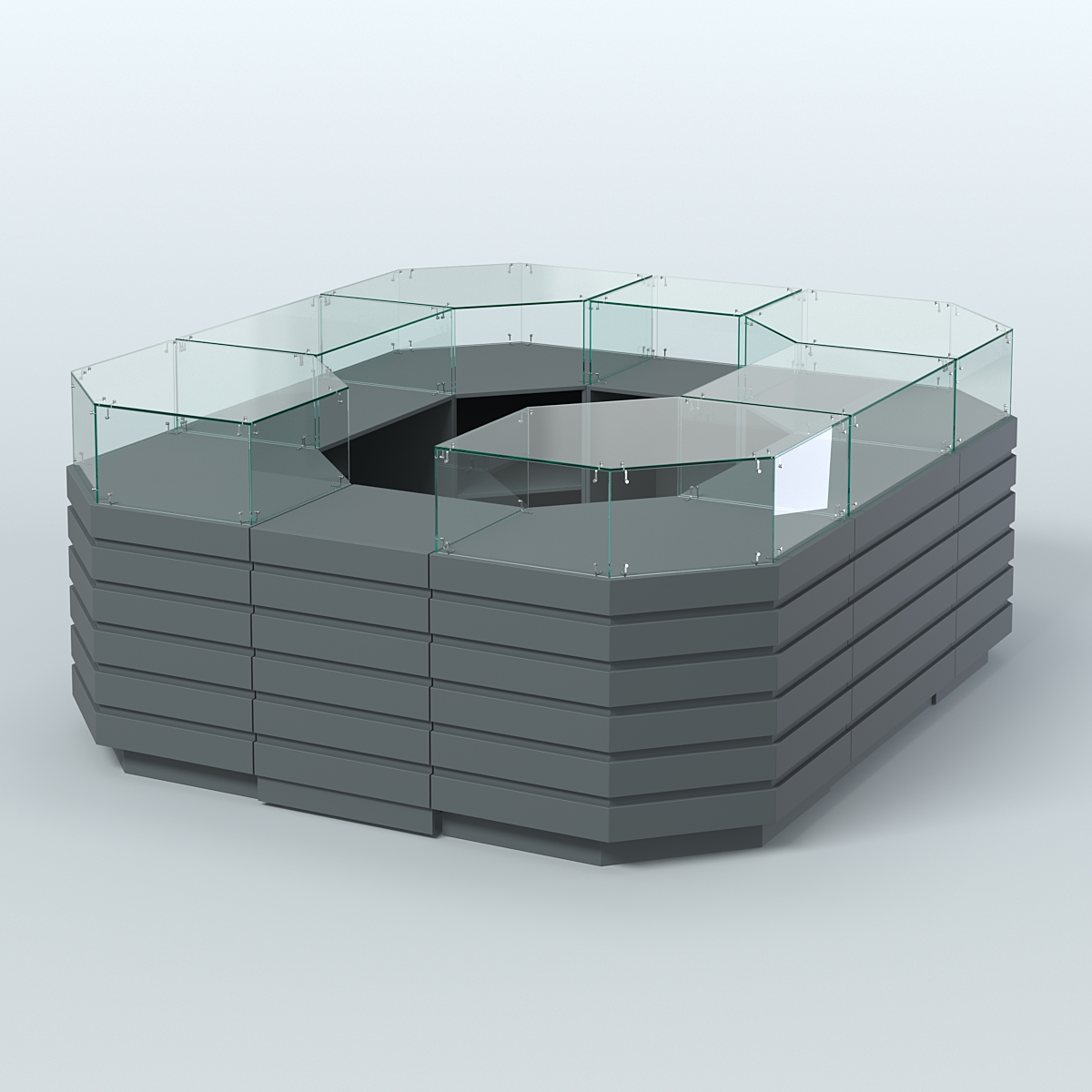 Торговый островок с декоративными накладками №1 равносторонний (6,48 кв.м) Темно-Серый