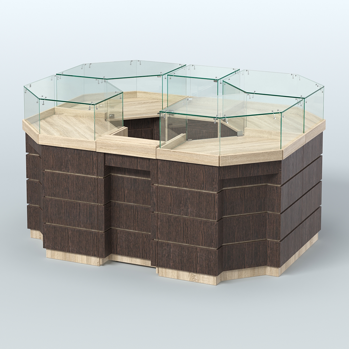 Торговый островок GOLD №1 (3,13 кв.м) Дуб Сонома + Дуб Венге