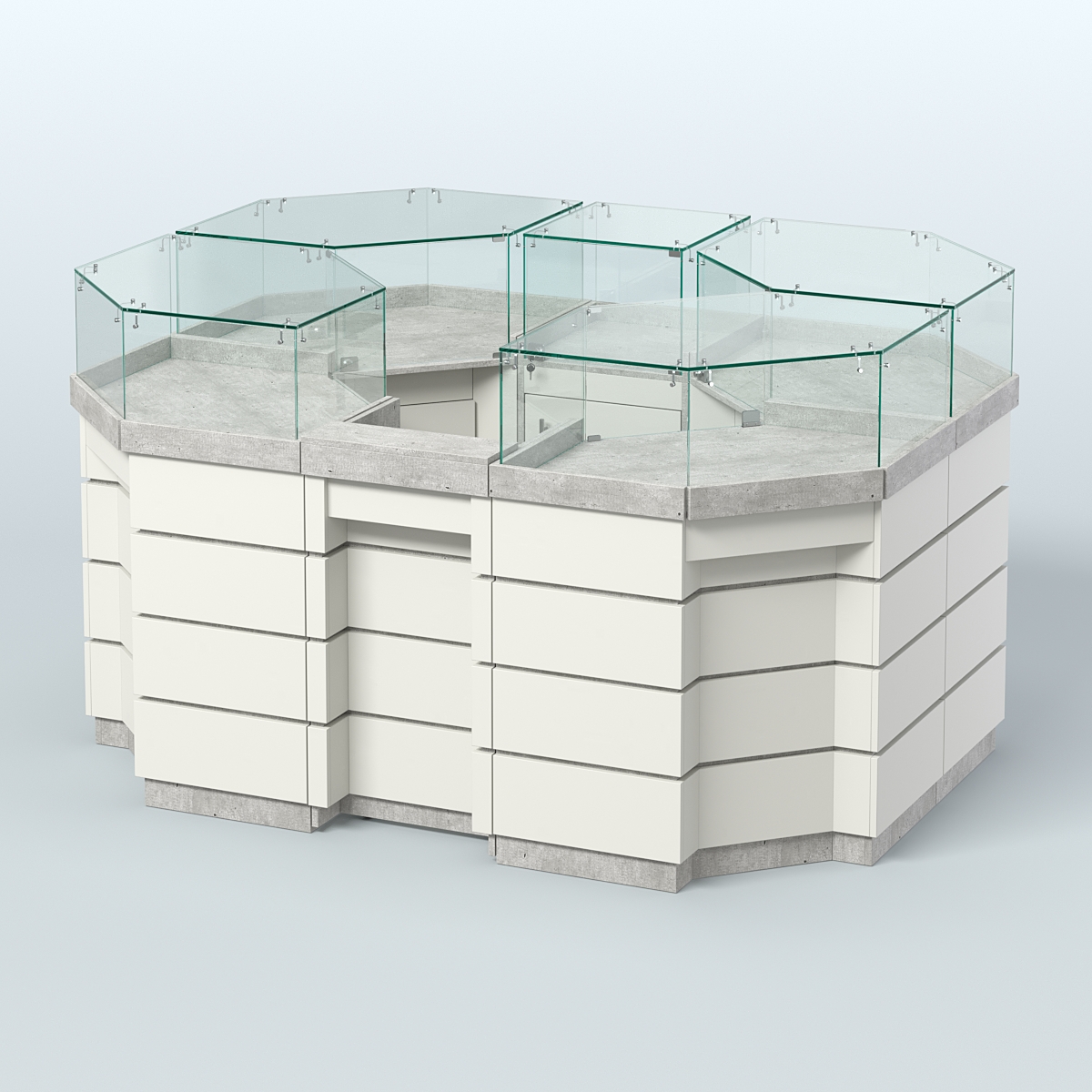 Торговый островок GOLD №1 (3,13 кв.м) Метрополитан Грей + Белый