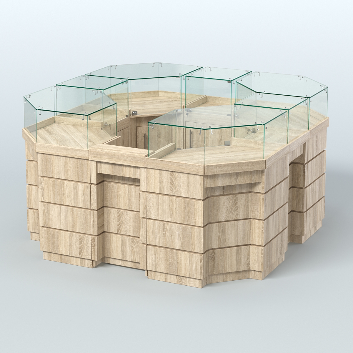 Торговый островок GOLD №2 восьмиугольный (4,04 кв.м) Дуб сонома