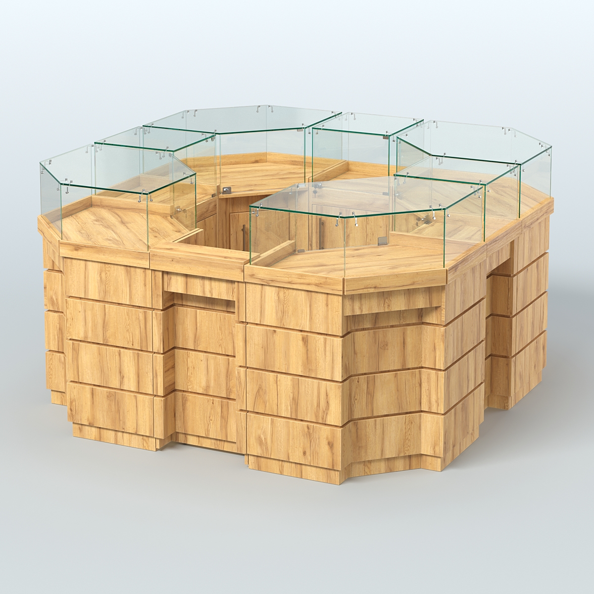 Торговый островок GOLD №2 восьмиугольный (4,04 кв.м) Дуб Золотистый