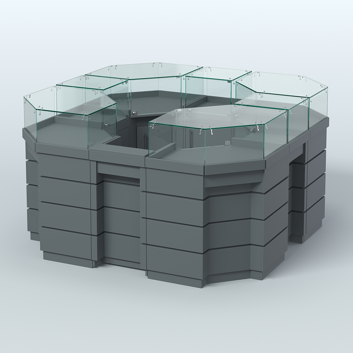 Торговый островок GOLD №2 восьмиугольный (4,04 кв.м) Темно-Серый