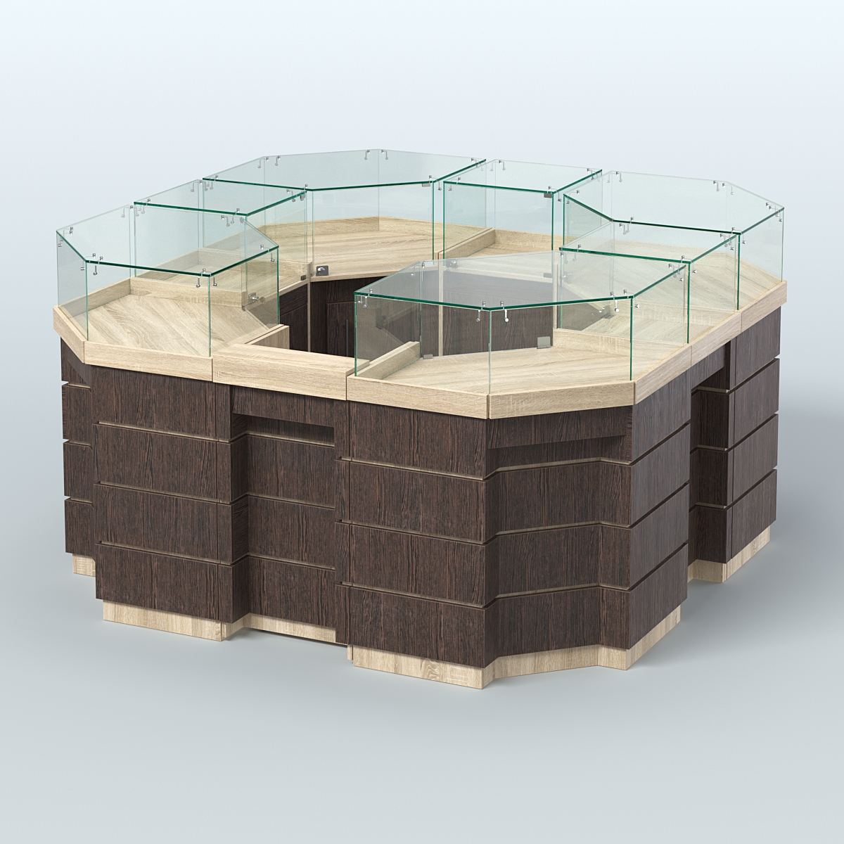 Торговый островок GOLD №2 восьмиугольный (4,04 кв.м) Дуб Сонома + Дуб Венге