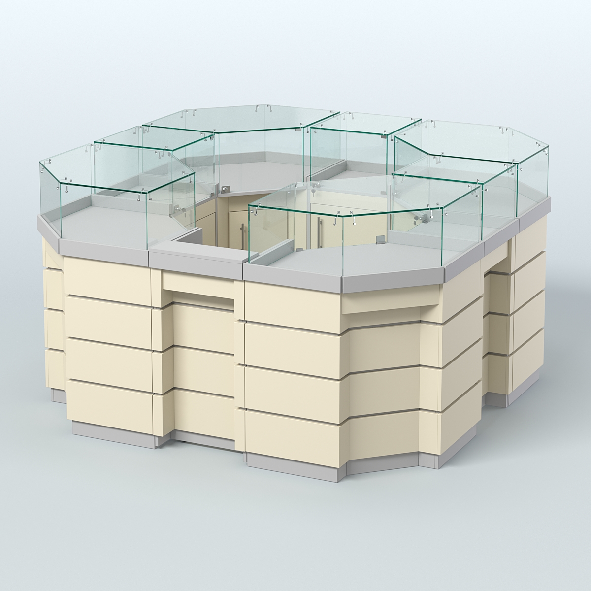 Торговый островок GOLD №2 восьмиугольный (4,04 кв.м) Серый + Крем Вайс