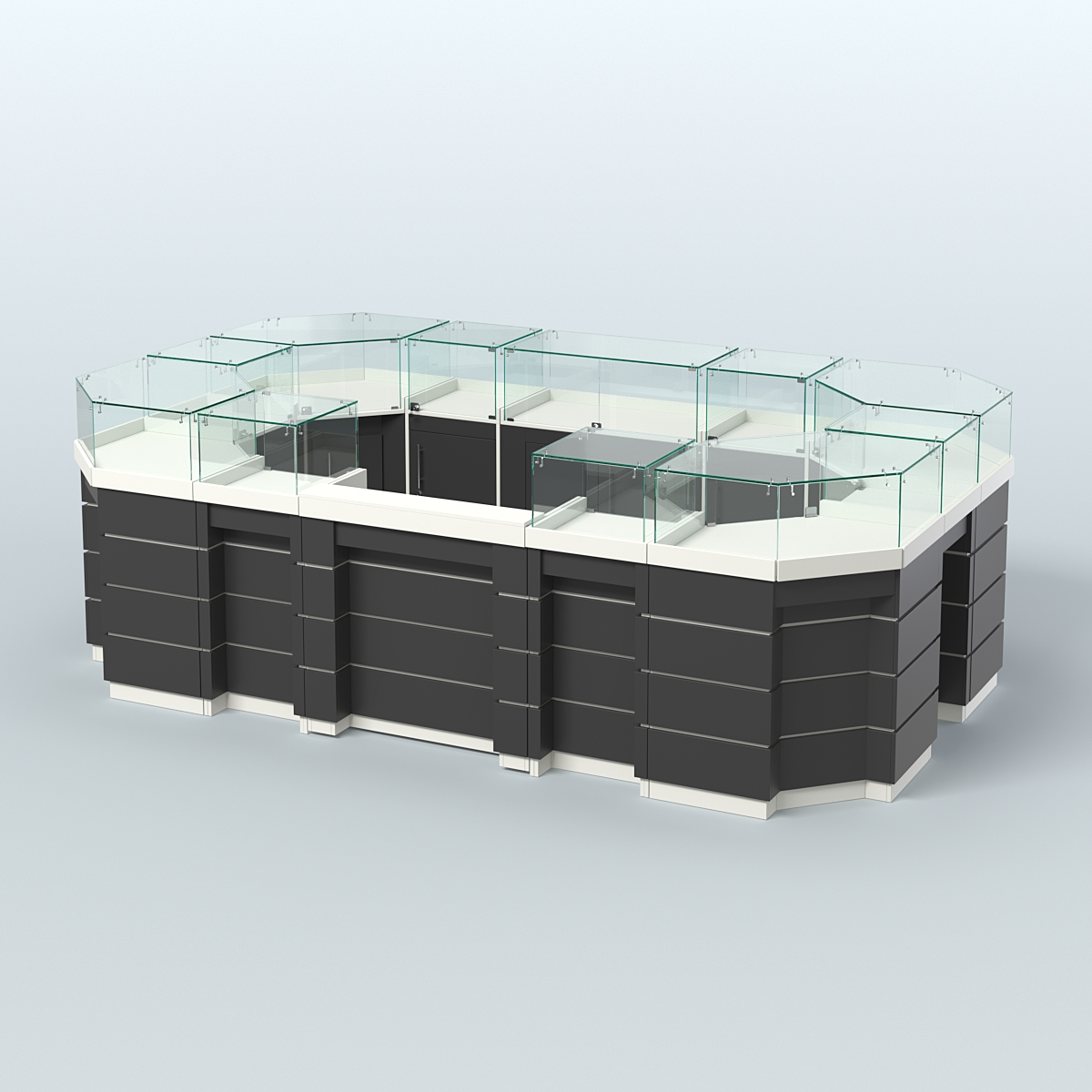 Торговый островок GOLD №4 (6,75 кв.м) Белый и Черный