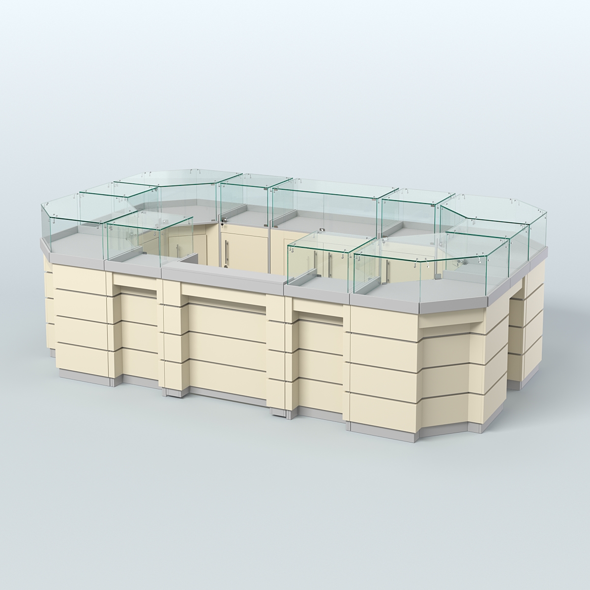 Торговый островок GOLD №4 (6,75 кв.м) Серый + Крем Вайс