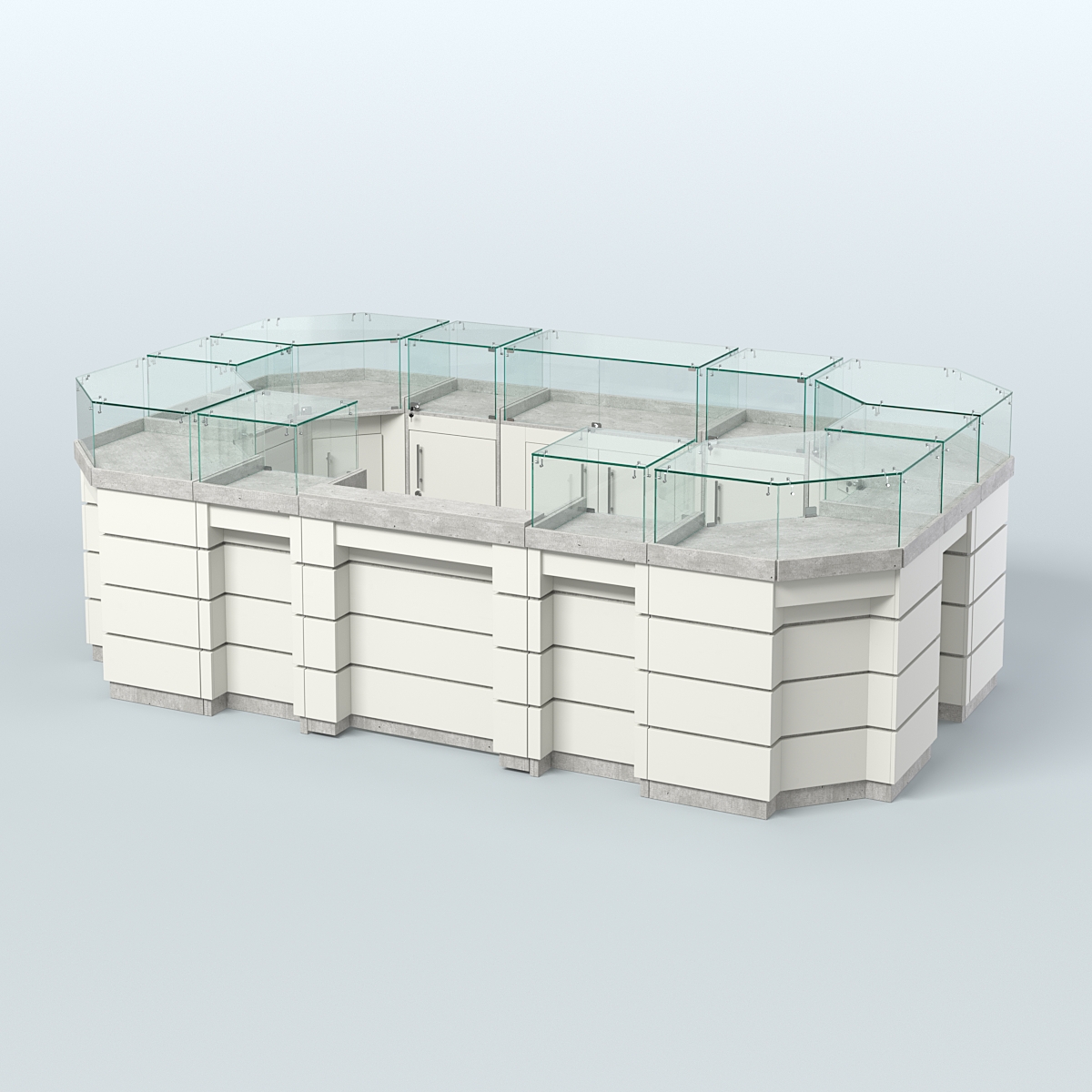 Торговый островок GOLD №4 (6,75 кв.м) Метрополитан Грей + Белый