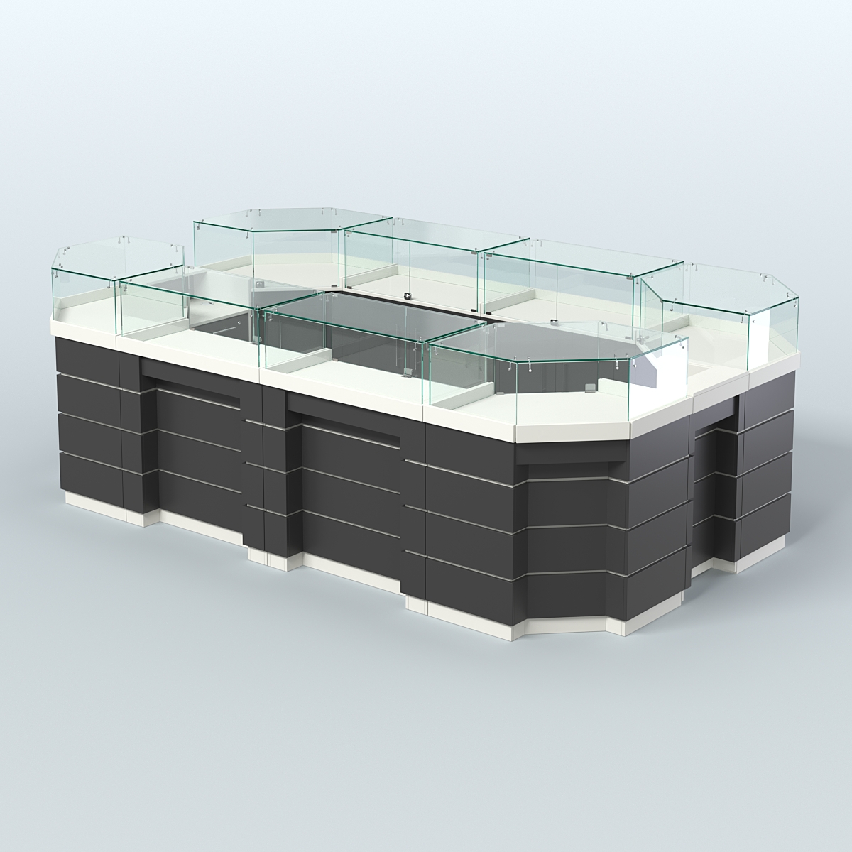 Торговый островок GOLD №5 (6,75 кв.м) Белый и Черный