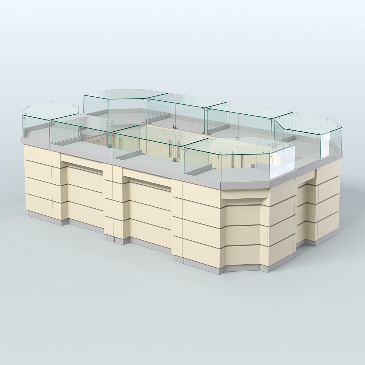 Торговый островок GOLD №5 (6,75 кв.м) Серый + Крем Вайс