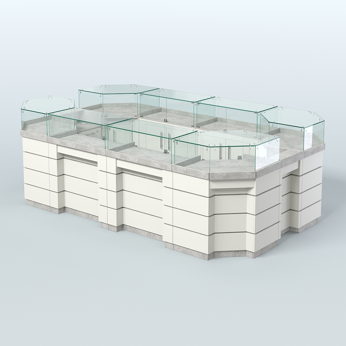 Торговый островок GOLD №5 (6,75 кв.м) Метрополитан Грей + Белый