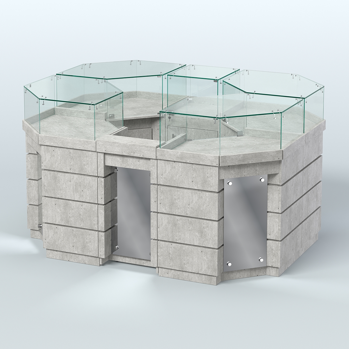 Торговый островок GOLD с зеркальным фасадом №1-1 (3,13 кв.м) Метрополитан Грей