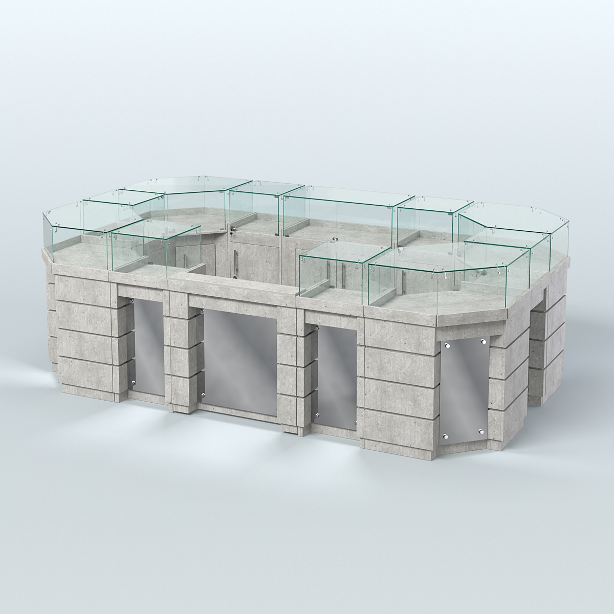 Торговый островок GOLD с зеркальным фасадом №4-1 (6,75 кв.м) Метрополитан Грей