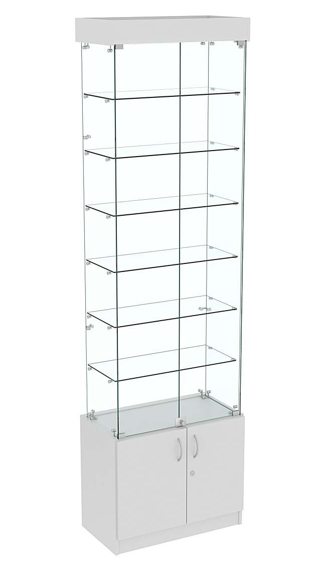 Узкая витрина с верхней подсветкой ИСТРА №31-600 Серый