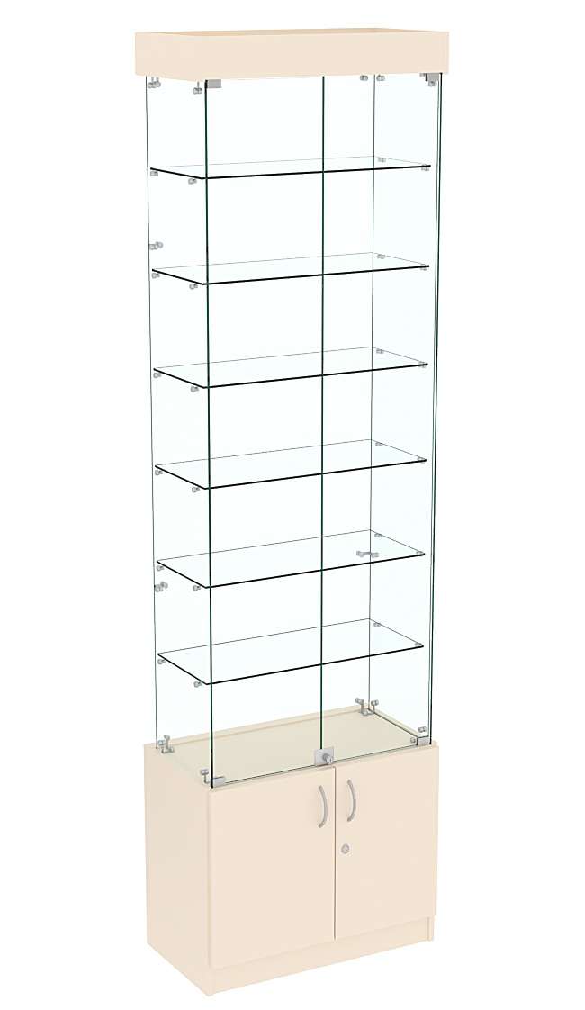 Узкая витрина с верхней подсветкой ИСТРА №31-600 Крем Вайс