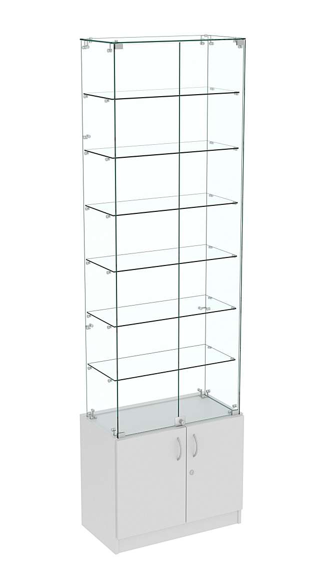 Узкая витрина с прозрачными стенками ИСТРА №33-600 Серый