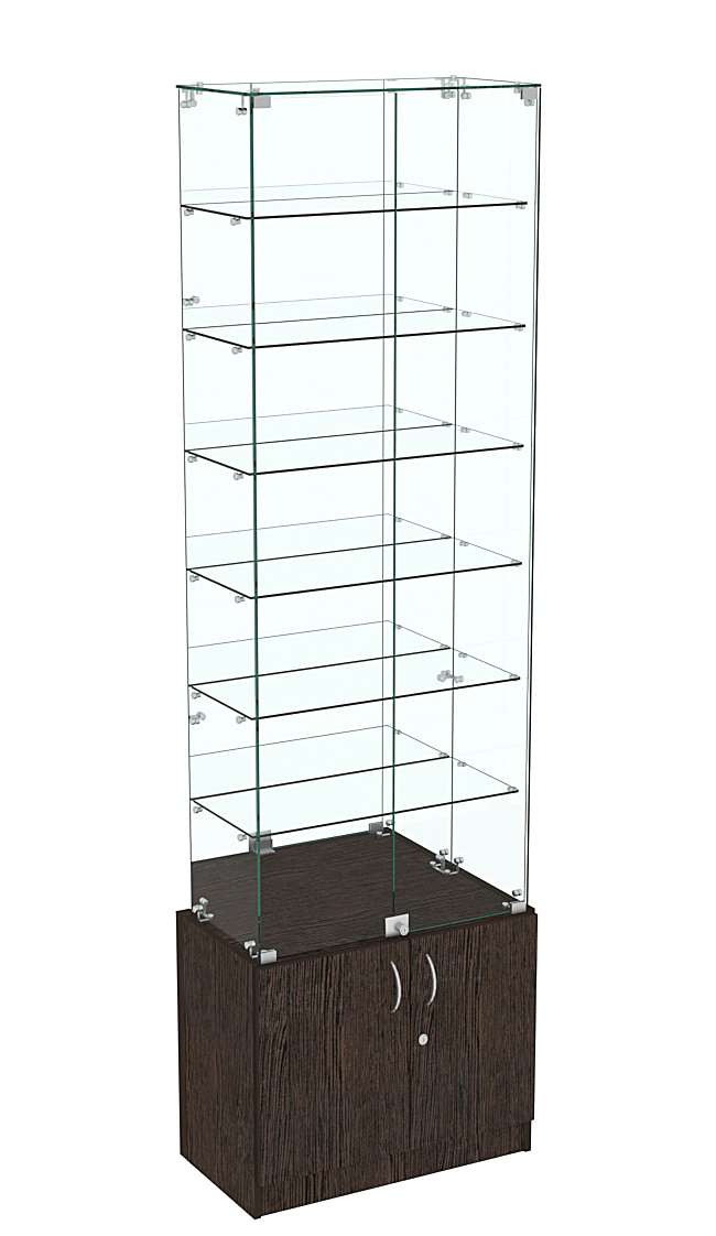 Узкая витрина с накопителем и зеркалом ИСТРА №34-600 Дуб Венге