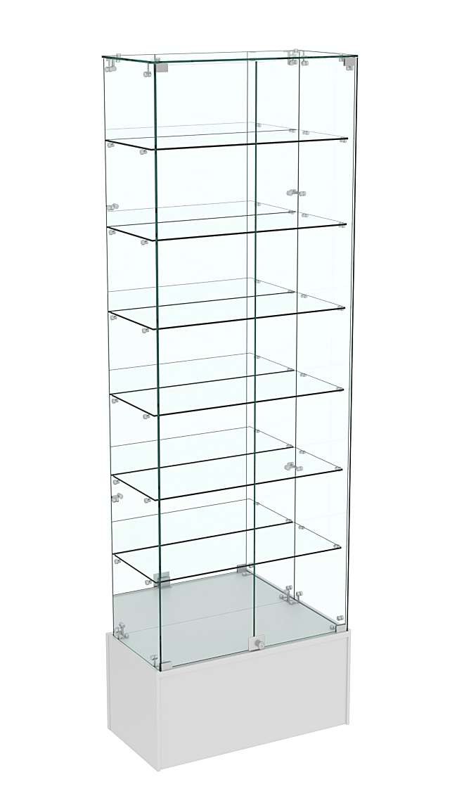 Узкая витрина с зеркальной стенкой ИСТРА №36-600 Серый