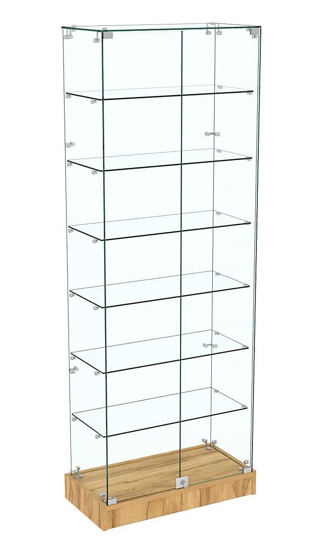 Узкая витрина на низком подиуме ИСТРА №9-600  Дуб Золотистый