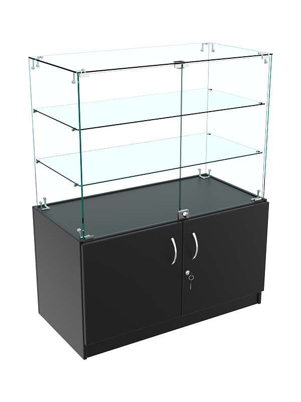 Прилавок Истра с тумбой и дверками №127 (закрытый) Черный